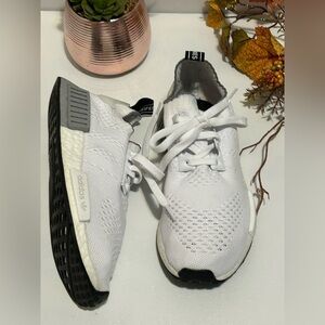 Adidas NMD R1 White and Black Sneakers